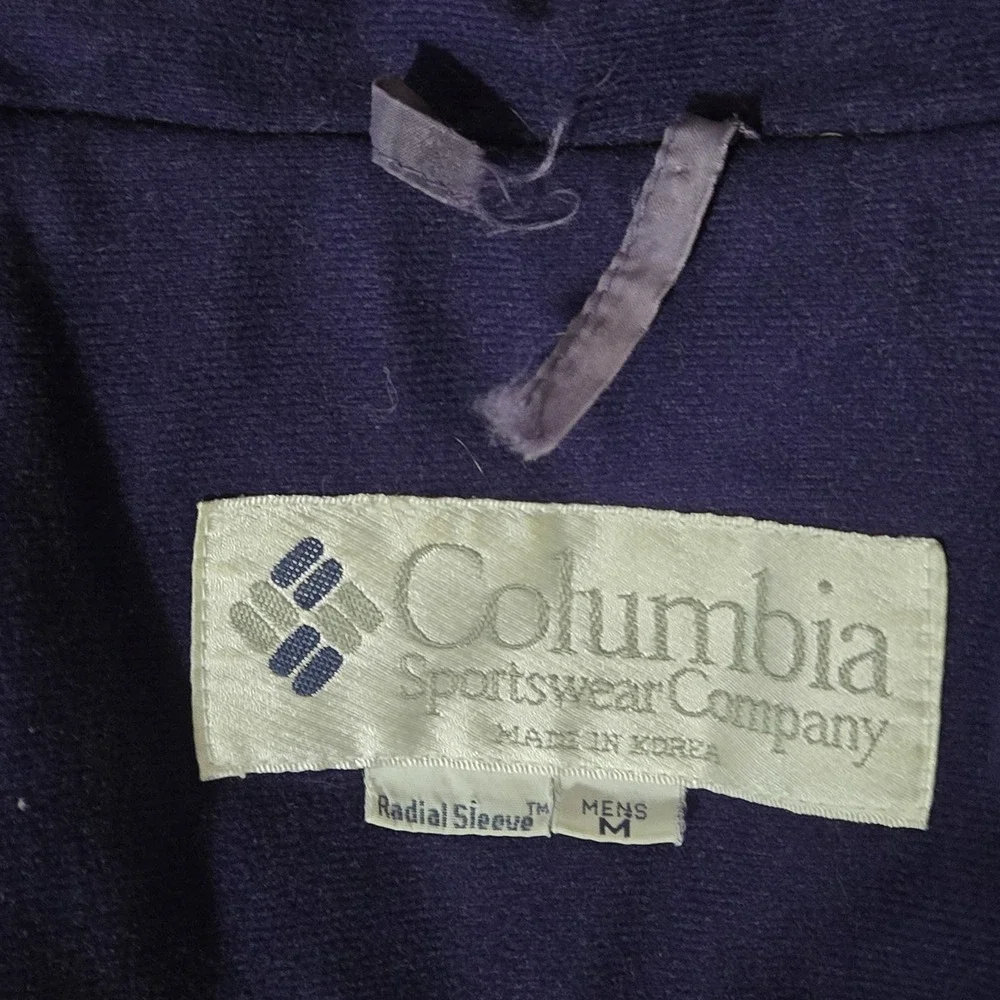 Columbia Men's Sz M Radial Sleeve Green Purple Vintage Jacket‎ Full Zipper Retro